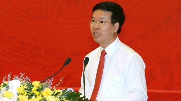 Politburo member, Secretary of the Communist Party of Vietnam (CPV) Central Committee and Head of the CPV Central Committee’s Commission for Communication and Education Vo Van Thuong. (Photo: VNA)