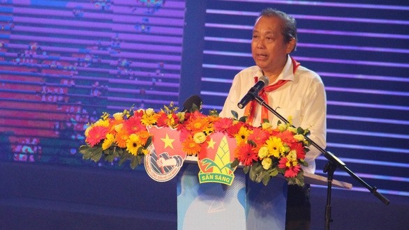 Deputy Prime Minister Truong Hoa Binh speaks at the ceremony. (Photo: tuoitre.vn)