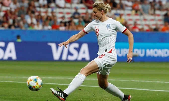 Women's World Cup - Group D - Japan v England - Allianz Riviera, Nice, France - June 19, 2019 England's Ellen White scores their first goal. (Reuters)
