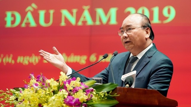 Prime Minister Nguyen Xuan Phuc speaks at the conference. (Photo: VGP)ma