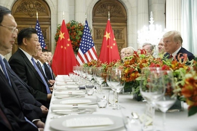 US President Donald Trump at a bilateral dinner meeting with Chinese President Xi Jinping during the G20 Summit, in Buenos Aires, Argentina, on Dec 1, 2018. (Photo: NYTIMES)