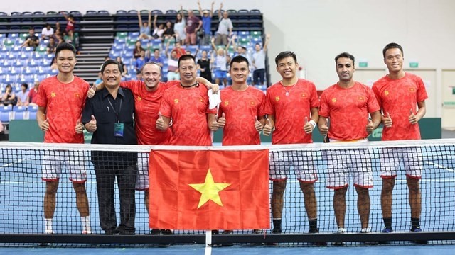 The Vietnamese tennis team have won the right to play in Davis Cup - Asia/Oceania Group II in 2020. (Photo: Vietnam Tennis Federation)