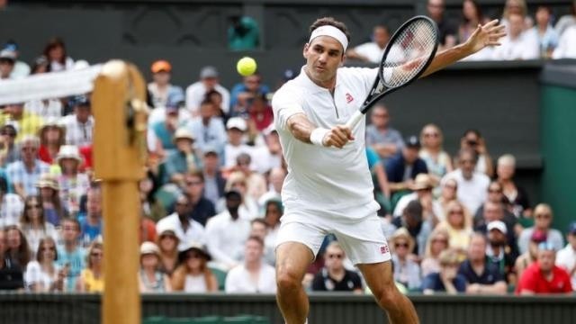 Switzerland's Roger Federer in action during his first round match against South Africa's Lloyd George Harris - Wimbledon - All England Lawn Tennis and Croquet Club, London, Britain - July 2, 2019. (Photo: Reuters)