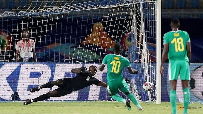 Africa Cup of Nations 2019 - Group C - Kenya v Senegal - 30 June Stadium, Cairo, Egypt - July 1, 2019 Senegal's Sadio Mane scores their third goal from a penalty. (Reuters)