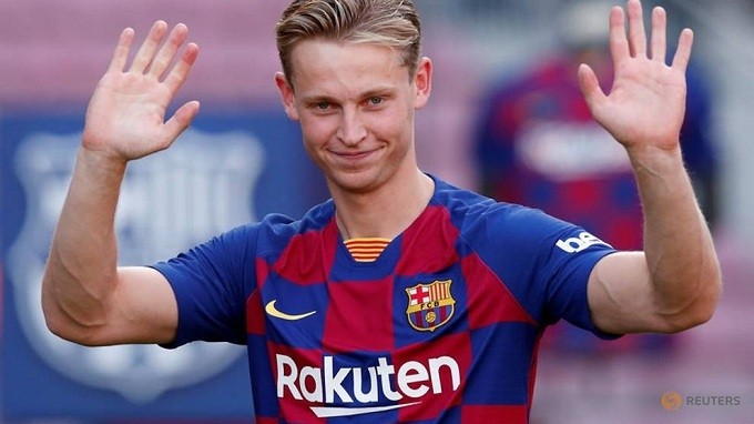 Soccer Football - FC Barcelona unveil Frenkie de Jong - Camp Nou, Barcelona, Spain - July 5, 2019 Barcelona's Frenkie de Jong during the unveiling. (Reuters)
