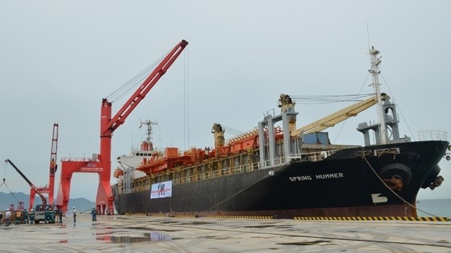 The Spring Hummer docking at Vinh Tan Port.