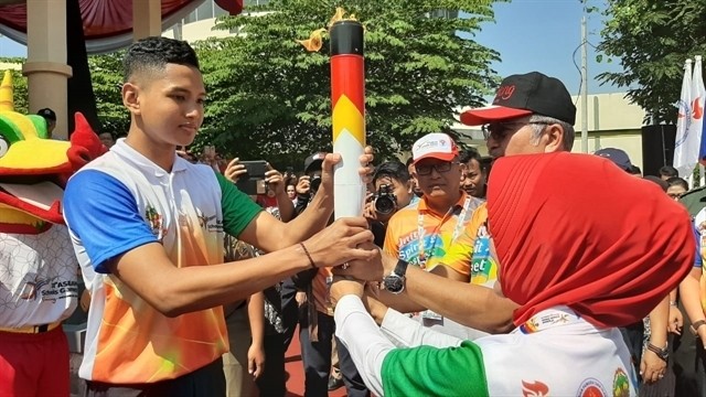 The ASEAN School Games' torch was lit on July 17 and arrived in Semarang on July 18. (Photo: inaasg2019.com)