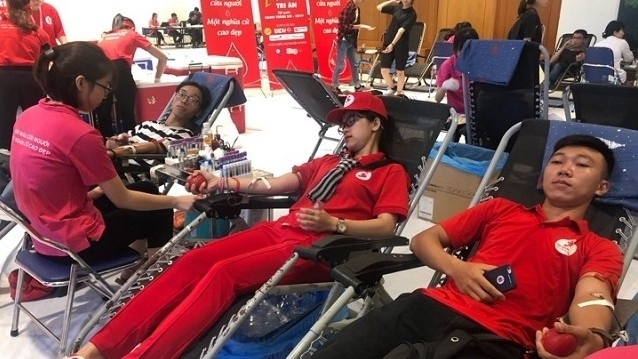 The blood donation campaign in Hanoi 