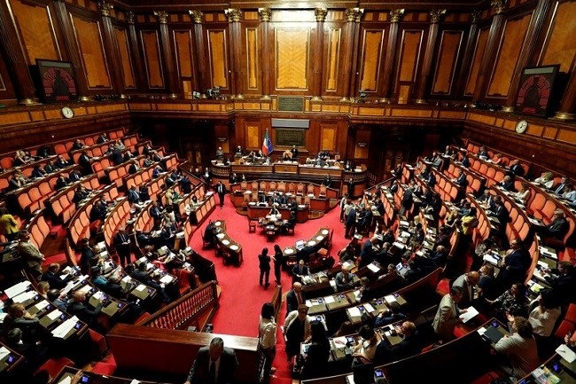 A general view of Italy’s Senate hall. (Photo: Reuters)