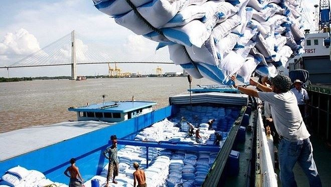 Rice loaded for exports. (Photo: VNA)