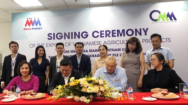 Representatives from MM Mega Market Vietnam and CMM Marketing Management Pte. Ltd. Singapore sign the deal in Ho Chi Minh City on August 21. (Photo: VNA)