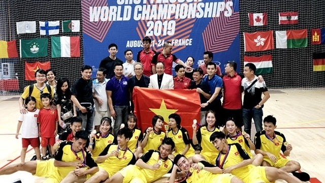 Vietnamese players at the Shuttlecock World Championships 2019 