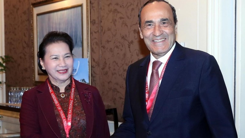 National Assembly Chairwoman Nguyen Thi Kim Ngan and Speaker of the Moroccan House of Representatives Habib El Malki (Photo: VNA)