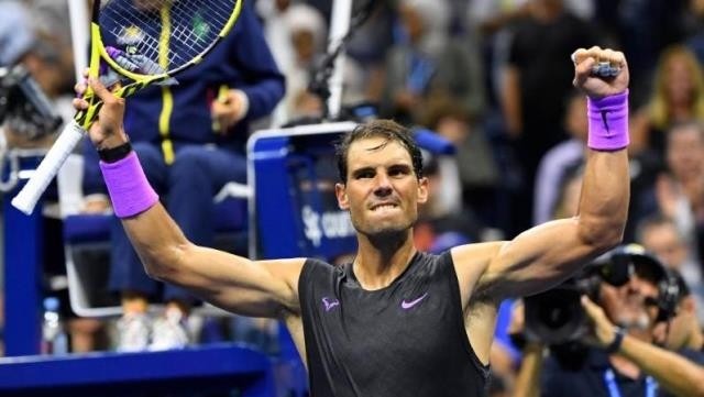 Aug 27, 2019; Flushing, NY, USA; Rafael Nadal of Spain after beating John Millman of Australia in the first round on day two of the 2019 U.S. Open tennis tournament at USTA Billie Jean King National Tennis Centre. (Photo: USA TODAY Sports)