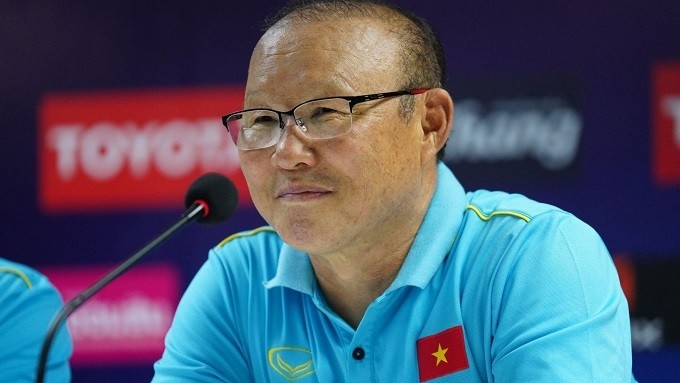 Vietnam head coach Park Hang-seo reacts during the press conference. (Photo: VFF)