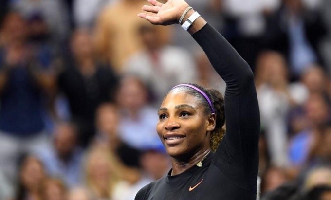 Sept 3, 2019; Flushing, NY, USA; Serena Williams of the USA celebrates match point against Qiang Wang of China in a quarterfinal match on day nine of the 2019 US Open tennis tournament at USTA Billie Jean King National Tennis Center. (Mandatory Credit: Robert Deutsch-USA TODAY Sports)