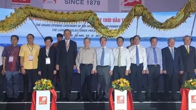 The inauguration ceremony of the Dau Tieng solar farm