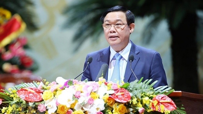 Deputy PM Vuong Dinh Hue speaks at the closing session of the ninth VFF’s National Congress in Hanoi on September 20. (Photo: VNA)