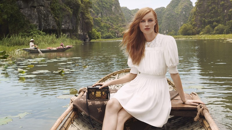 The scenery of Trang An Landscape Complex in Vietnam’s Ninh Binh Province featured in Louis Vuitton advertisement