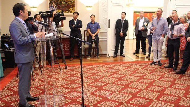 Vietnamese Deputy Ambassador to the US Pham Hung Tam speaks at the event. (Photo: VNA)