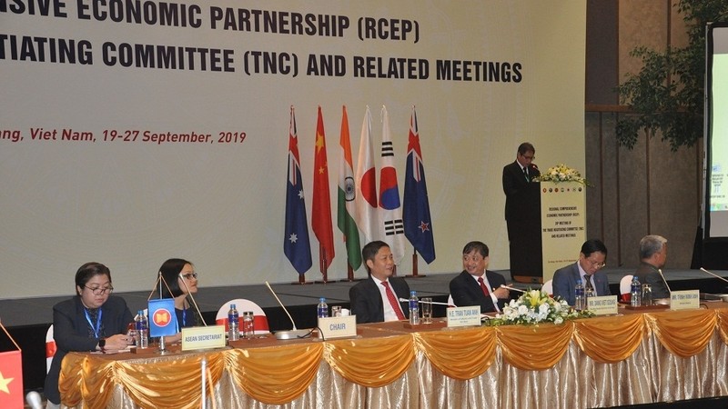 At the 28th meeting of the trade negotiating committee for the Regional Comprehensive Economic Partnership (RCEP).( Photo: baodautu.vn)