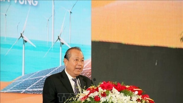 Deputy Prime Minister Truong Hoa Binh addresses the investment promotion conference in Phan Thiet city, Binh Thuan province. (Photo: VNA)
