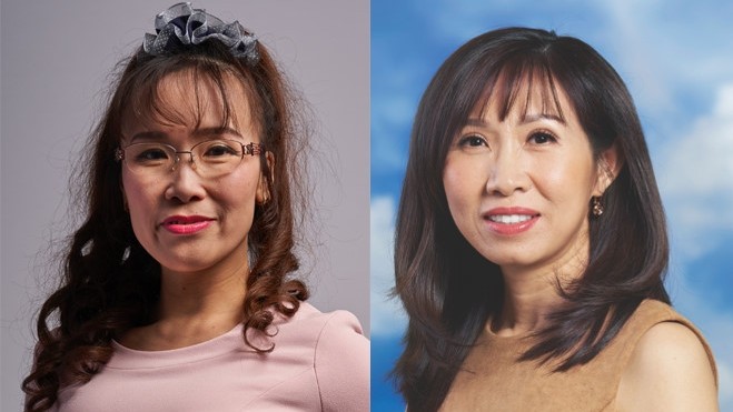 Vietjet CEO Nguyen Thi Phuong Thao (left) and NutiFood CEO Tran Thi Le.
