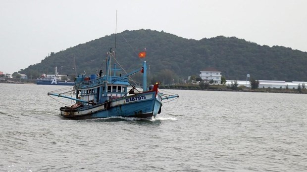A fishing vessel in Ha Tien water (Photo: VNA)
