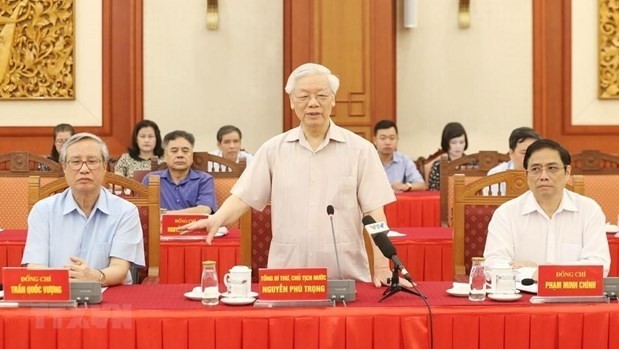 Party General Secretary and President Nguyen Phu Trong speaks at the event (Photo: VNA)