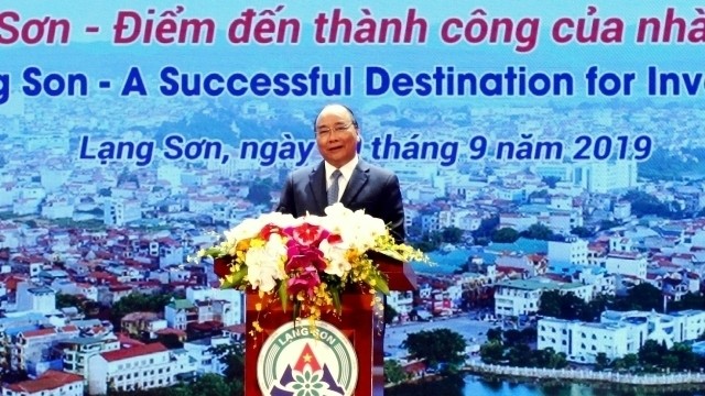 Prime Minister Nguyen Xuan Phuc speaks at the investment promotion conference of Lang Son province on September 30, 2019. (Photo: NDO/Hung Trang)
