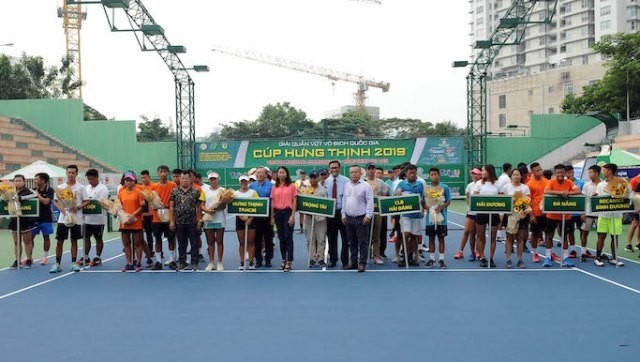 The tournament gathers 108 players from 11 teams across the country. (Photo provided by Vietnam Tennis Federation)