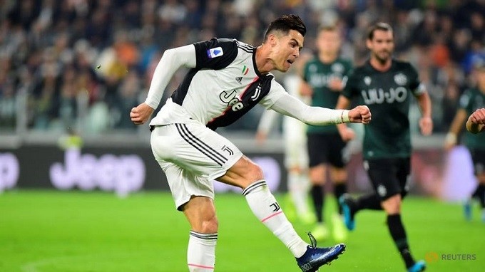 Soccer Football - Serie A - Juventus v Bologna - Allianz Stadium, Turin, Italy - October 19, 2019 Juventus' Cristiano Ronaldo scores their first goal. (Reuters)