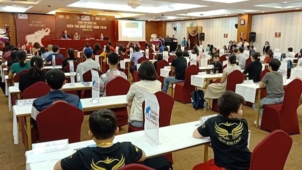 Contestants at the final round of the Vietnam Memory Championships 2019. 