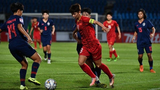 Vietnam (in red) made an ideal start to their AFC U19 Women’s Championship campaign on Sunday with a vital 2-0 win over hosts Thailand. (Photo: AFC)