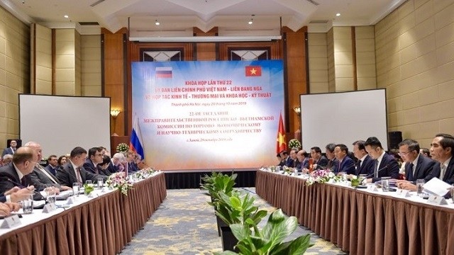 The 22nd session of the Vietnam-Russia Inter-governmental Committee for Economic-Commercial and Scientific-Technological Cooperation in Hanoi on October 29. (Photo: VGP)