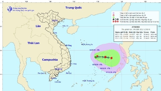 Location and direction of the tropical depressions. (Photo: nchmf.gov.vn)