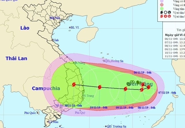 The projected path of the storm (Photo: NCHMF)