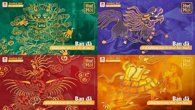 The images of the four holy beasts will appear on media products at the Hue Festival 2020.