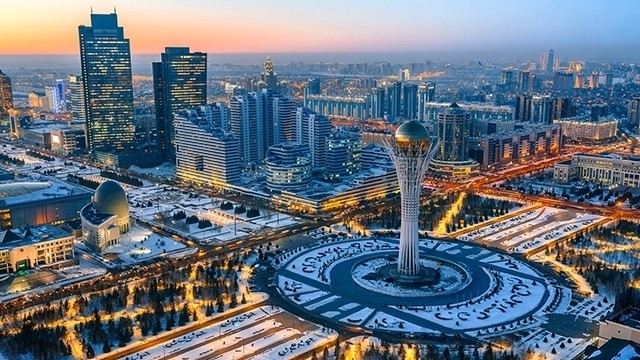 A corner of Nur-Sultan, the capital city of Kazakhstan