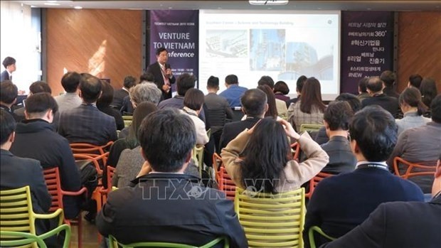 A seminar during "Vietnam Startup Roadshow in Korea 2019". (Photo: VNA)