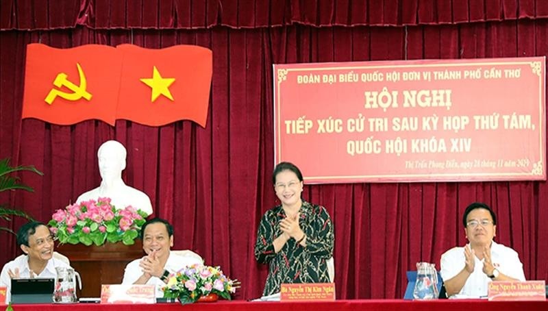 NA Chairwoman Nguyen Thi Kim Ngan at the meeting.