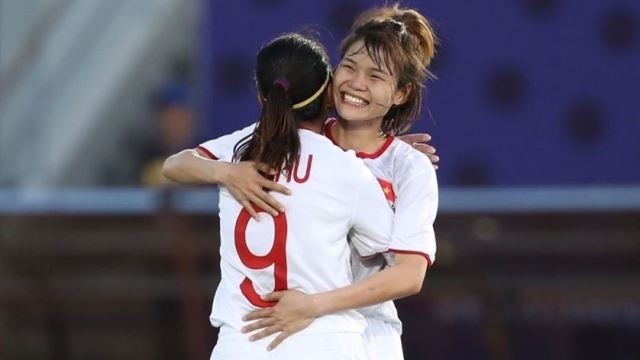 Vietnam are the first team in Group B to have booked a place at the semis of the women’s football tournament in SEA Games 2019. (Photo: VNE/Duc Dong)