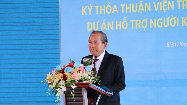 Deputy PM Truong Hoa Binh speaks at the event. (Photo: VNA)