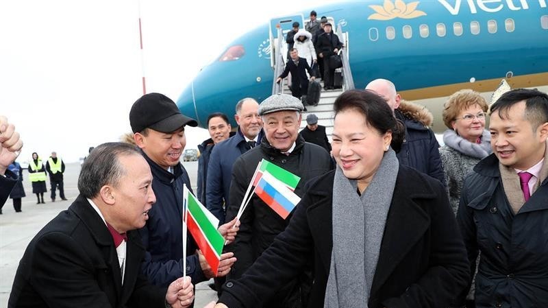 NA Chairwoman arrives in Kazan, begining Russia visit (Photo:quochoi.vn)