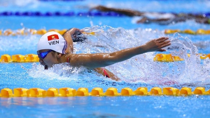 Swimmer Nguyen Thi Anh Vien is the most outstanding Vietnamese athlete at the 30th SEA Games with a collection of six gold and two silver medals.