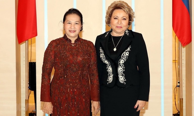 Chairwoman of the National Assembly Nguyen Thi Kim Ngan and Chairwoman of the Russian Federation Council Valentina Matviyenko. (Photo: VNA)