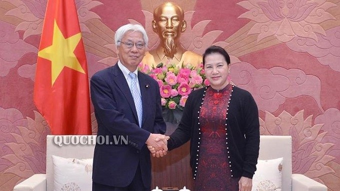 National Assembly Chairwoman Nguyen Thi Kim Ngan (R) and Vice President of the House of Councillors of Japan Ogawa Toshio. (Photo: Quochoi.vn)