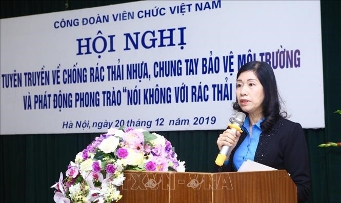 Vice President of the VPSU Phan Phuong Hanh speaks at the conference. (Photo: VNA)