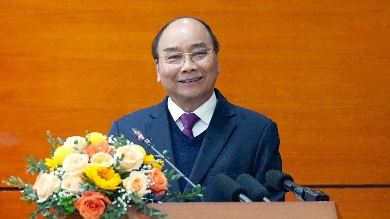 Prime Minister Nguyen Xuan Phuc speaking at the conference (Photo: VGP)