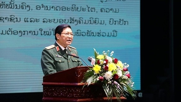 Vietnamese Minister of Defence General Ngo Xuan Lich speaks at the ceremony. (Photo: NDO)